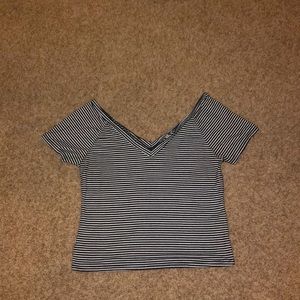 Black and white crop top.